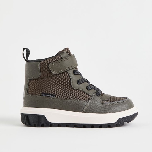 H&M Waterproof Hight Tops, size 1, dark khaki green. - Picture 1 of 8